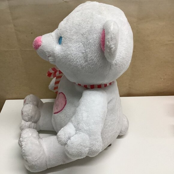 I’m One White Teddy Bear With Pink Heart and Striped Neck Tie Preloved - Picture 5 of 9